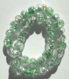 35 6mm Round Silver Foil Green & Clear